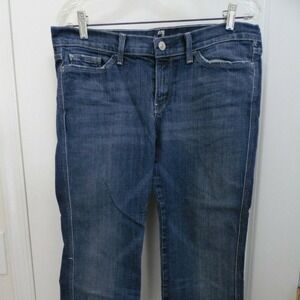 Seven For All Mankind Women's Blue Denim Straight Leg Jeans Size 28